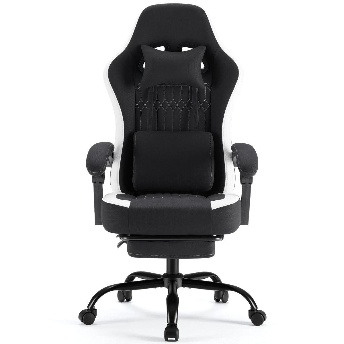 JHK Ergonomic Computer Gaming Chair Height Adjustable 360° Swivel with Headrest Lumbar Support Linkage Armrests For Office Home