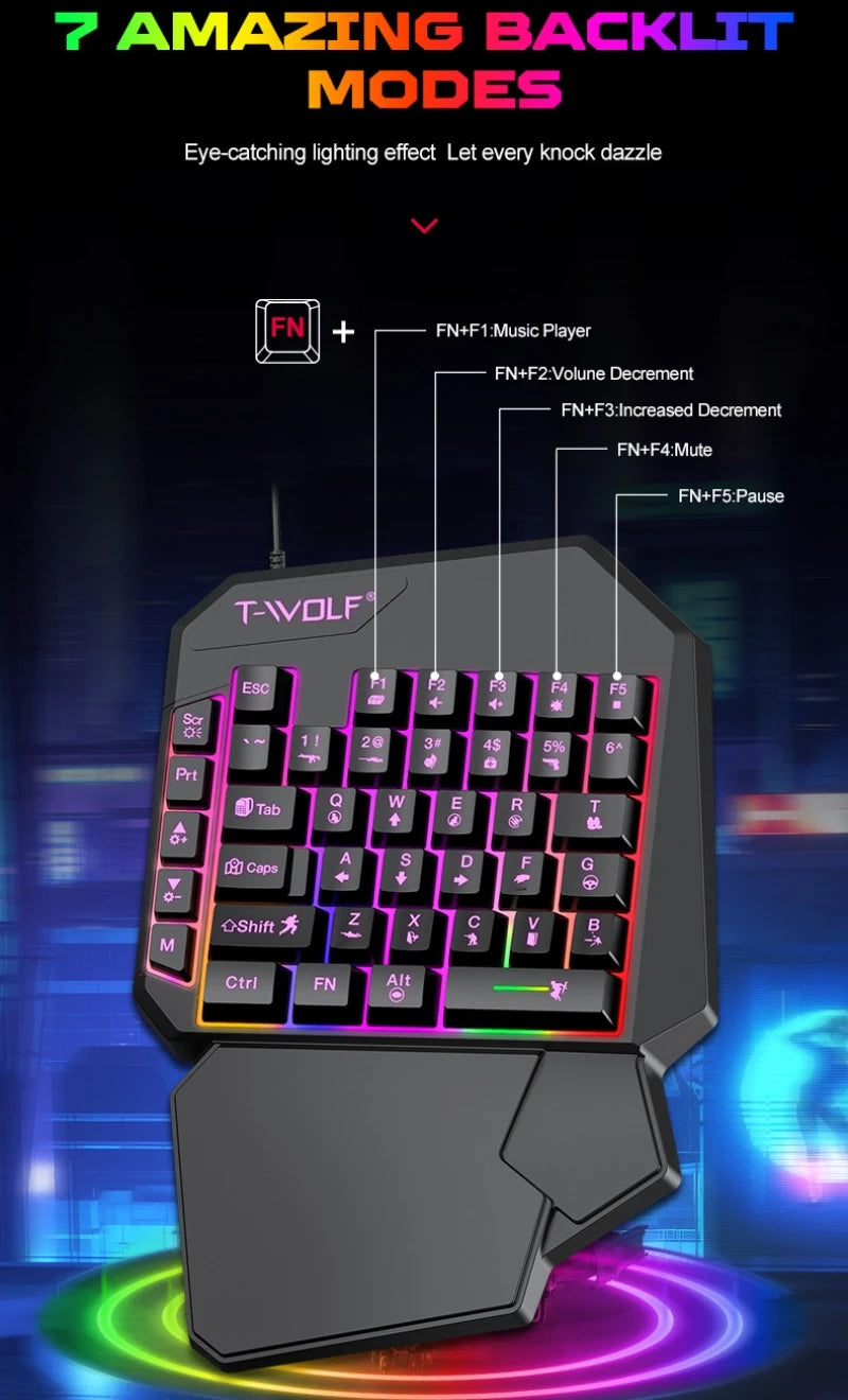 Kit Mobilador Gamer Kit Gaming Keyboard Mouse Mobile Games Converter 5 In 1 Combo One Hand Keyboard Converter Mobile Games TF900