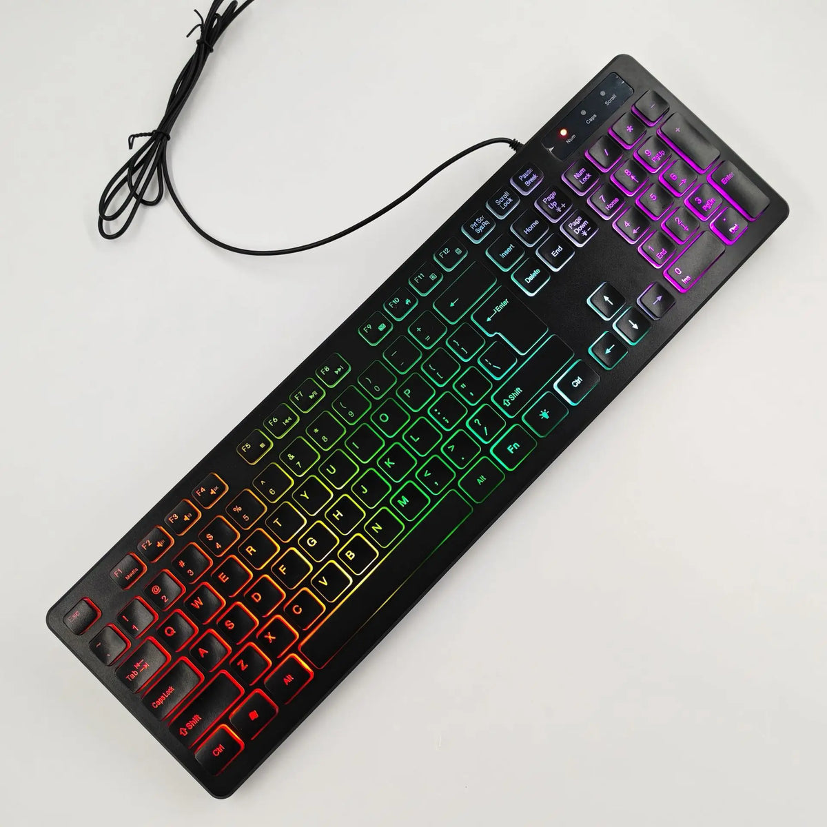 Spanish Keyboard Russian Arabic French German English Keyboard Mouse 100% Layout Rainbow Backlight Translucent Letters ISO W66