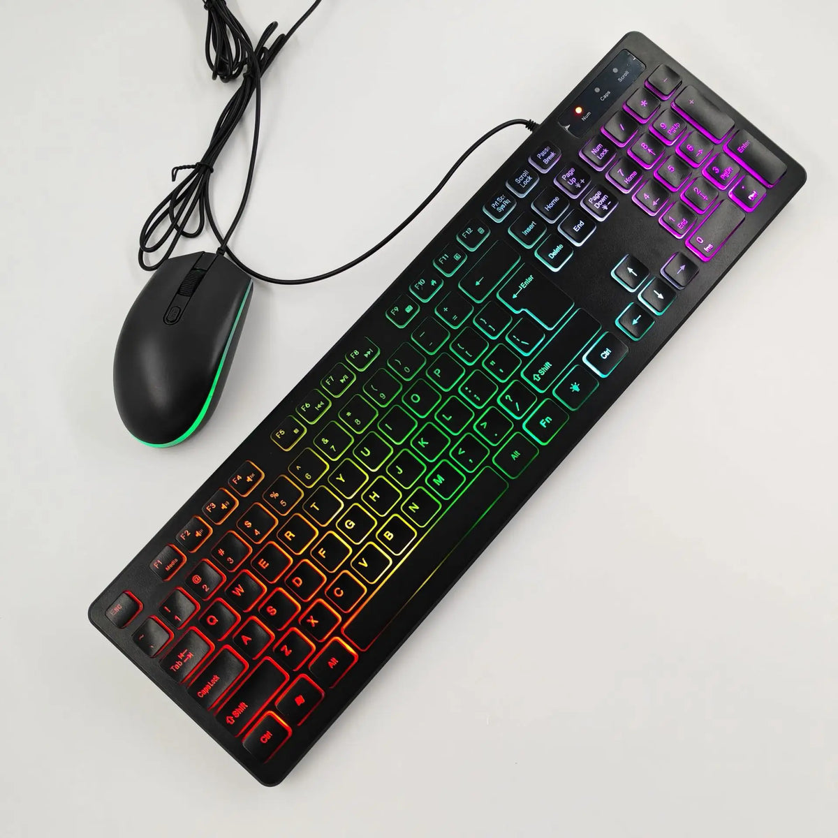 Spanish Keyboard Russian Arabic French German English Keyboard Mouse 100% Layout Rainbow Backlight Translucent Letters ISO W66