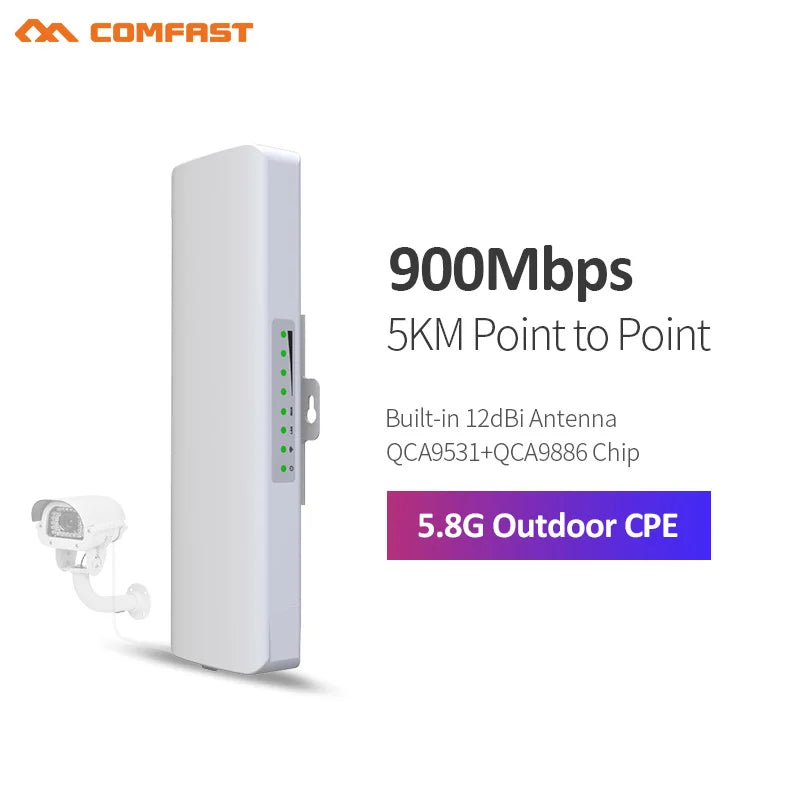 Comfast 5-11KM 5GHz Outdoor Access Point Wireless Bridge Long Distance WiFi CPE Router Wifi Signal Amplifier Antenna Extender AP