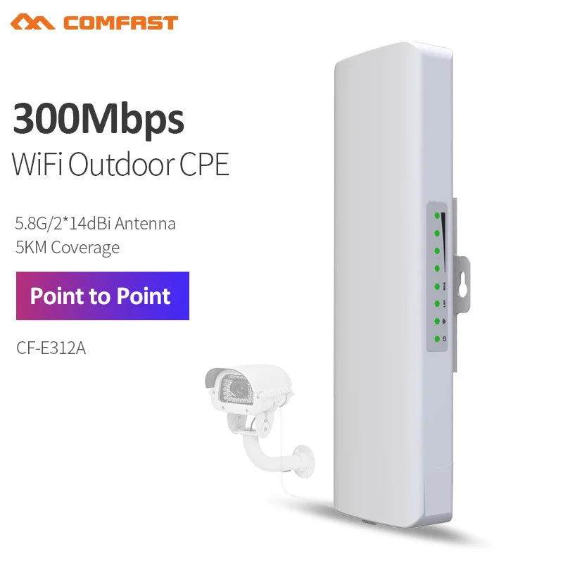Comfast 5-11KM 5GHz Outdoor Access Point Wireless Bridge Long Distance WiFi CPE Router Wifi Signal Amplifier Antenna Extender AP