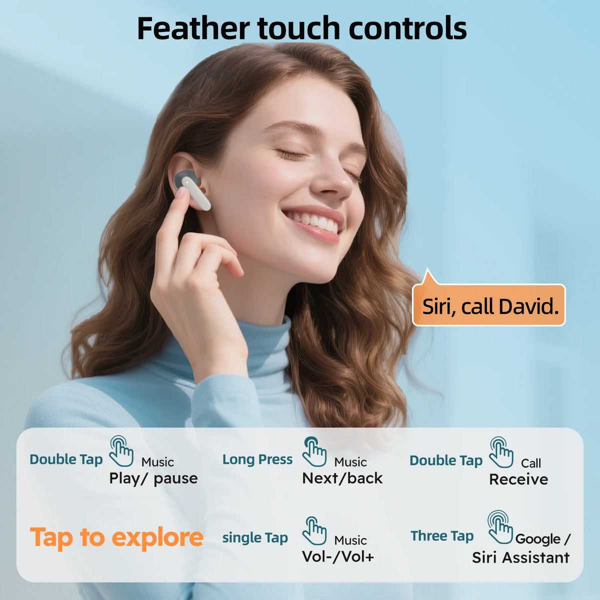 Bluetooth 5.4 TWS Wireless Earbuds, 100H Total Playtime, ENC Dual Microphone Noise Cancelling Earphones, Ultra Low Latency Gaming Headphones Fast Charging In Ear Bluetooth Earphones