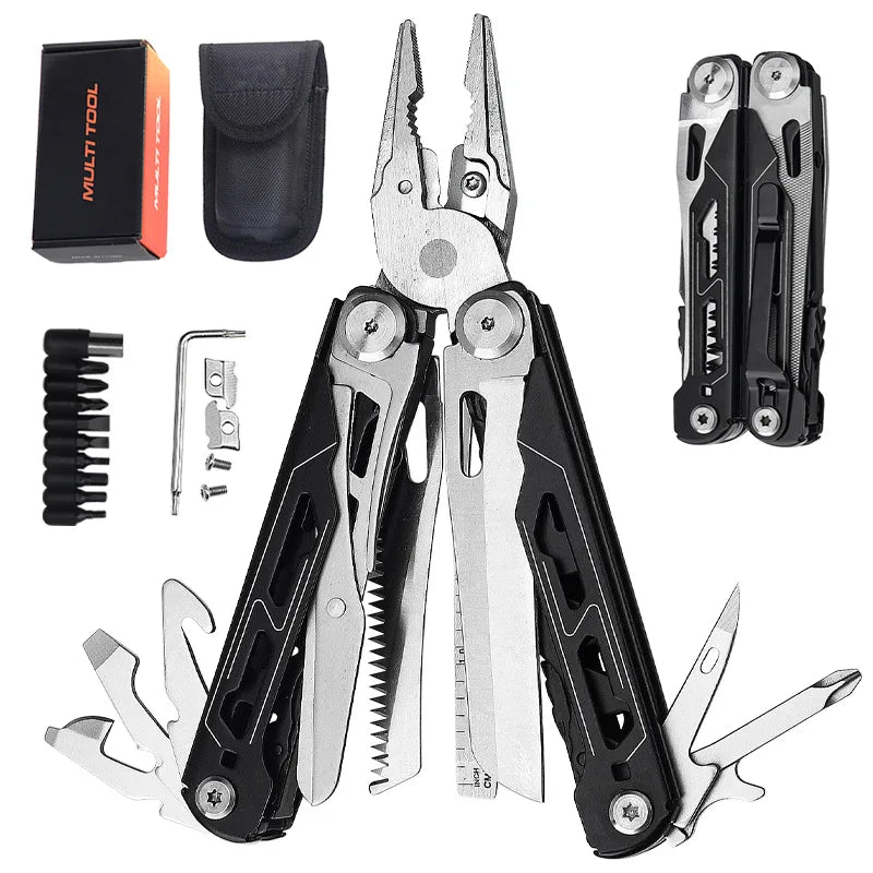 17 In 1 Mini Folding EDC Multitool Screwdriver Pliers File Ruler Foldable Plier Multi Functional Tool Outdoor Hand Tool Set
