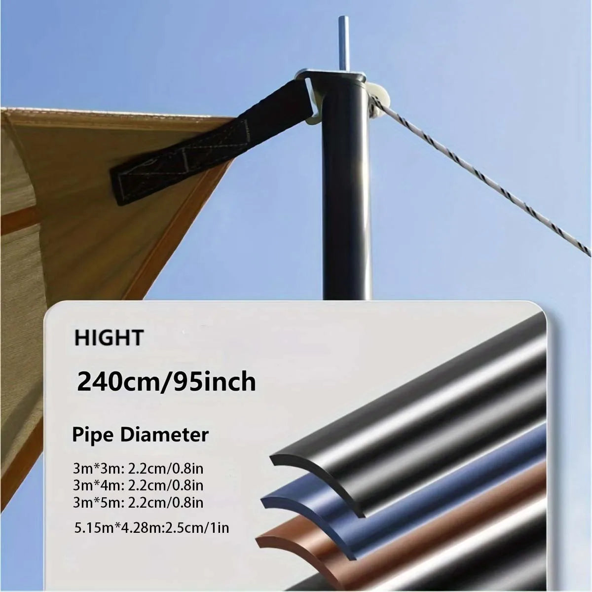 PAKICETUS Camping Tarp with Poles, Extra Large Lightweight UV Resistant Hammock Canopy Sunscreen Shelter, Tent Stakes Included for Beach Picnic Outdoor Camping Activities