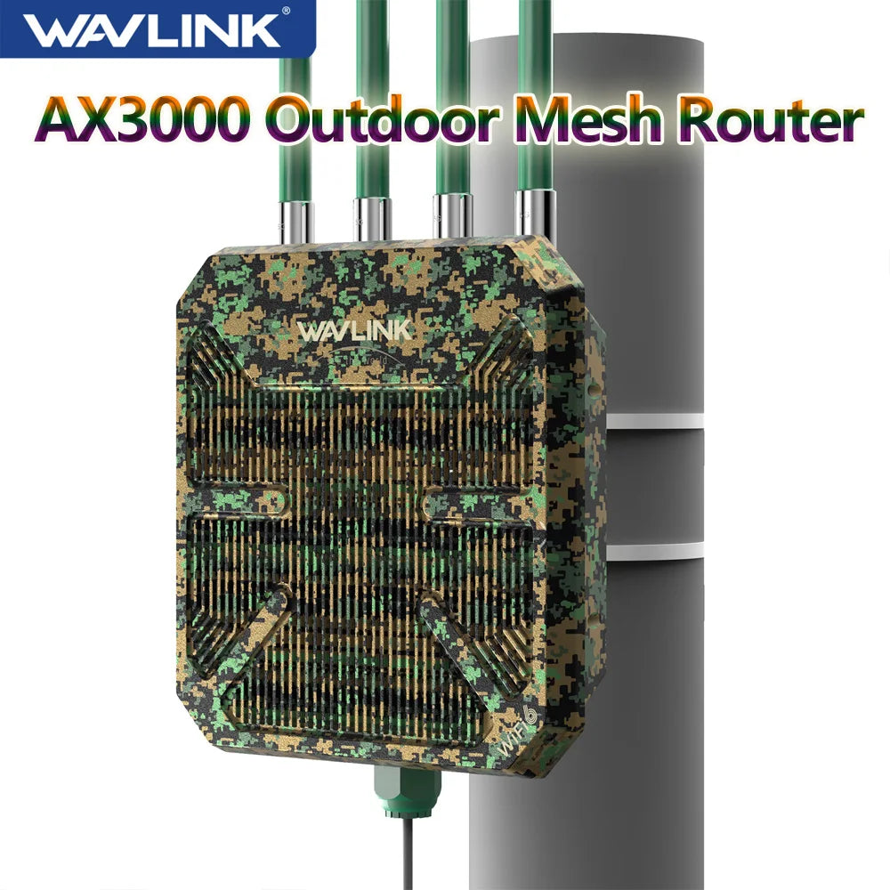 WAVLINK AX3000 Outdoor Wifi Router IP67 Weatherproof WIFI 6 Long Range Signal Extender 2.4G 5G Dual Dand Wireless Wifi Repeater