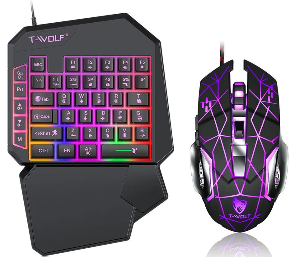 Kit Mobilador Gamer Kit Gaming Keyboard Mouse Mobile Games Converter 5 In 1 Combo One Hand Keyboard Converter Mobile Games TF900