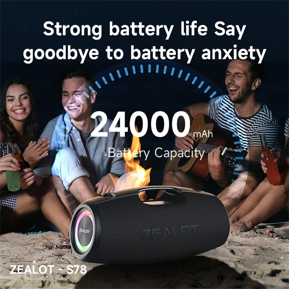 Zealot-S78 120W Bluetooth Speaker Output Power Bluetooth Speaker with Excellent Bass Performance HiFi Speaker