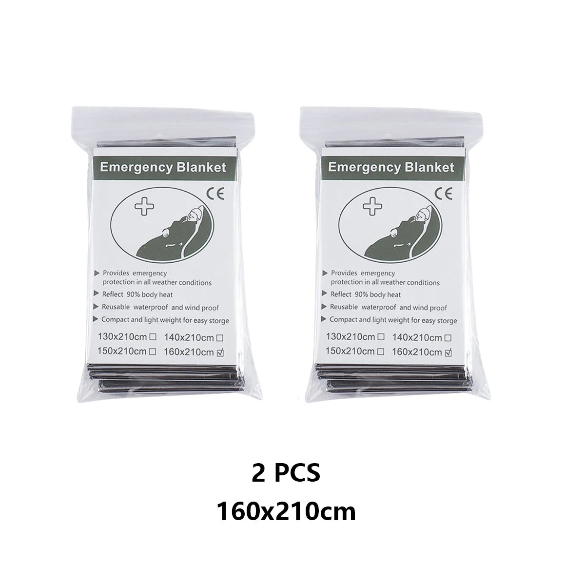 1-3PCS Emergency Blanket Outdoor Survival First Aid Kit Windproof Insulation Lifesaving PET Foil Thermal Military Rescue Blanket