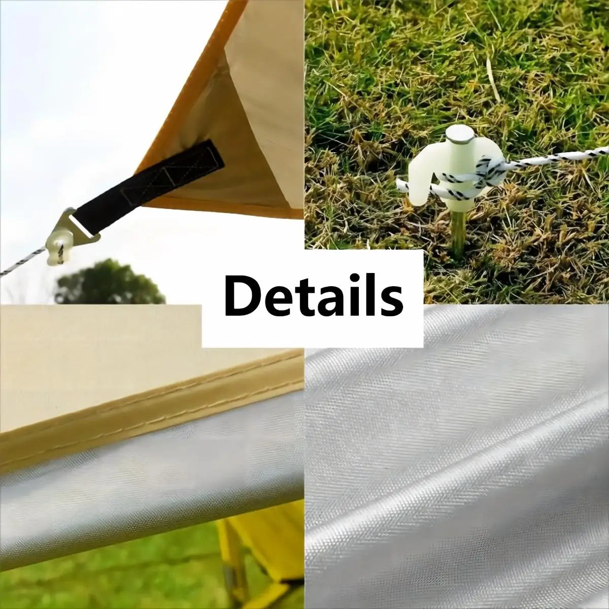 PAKICETUS Camping Tarp with Poles, Extra Large Lightweight UV Resistant Hammock Canopy Sunscreen Shelter, Tent Stakes Included for Beach Picnic Outdoor Camping Activities
