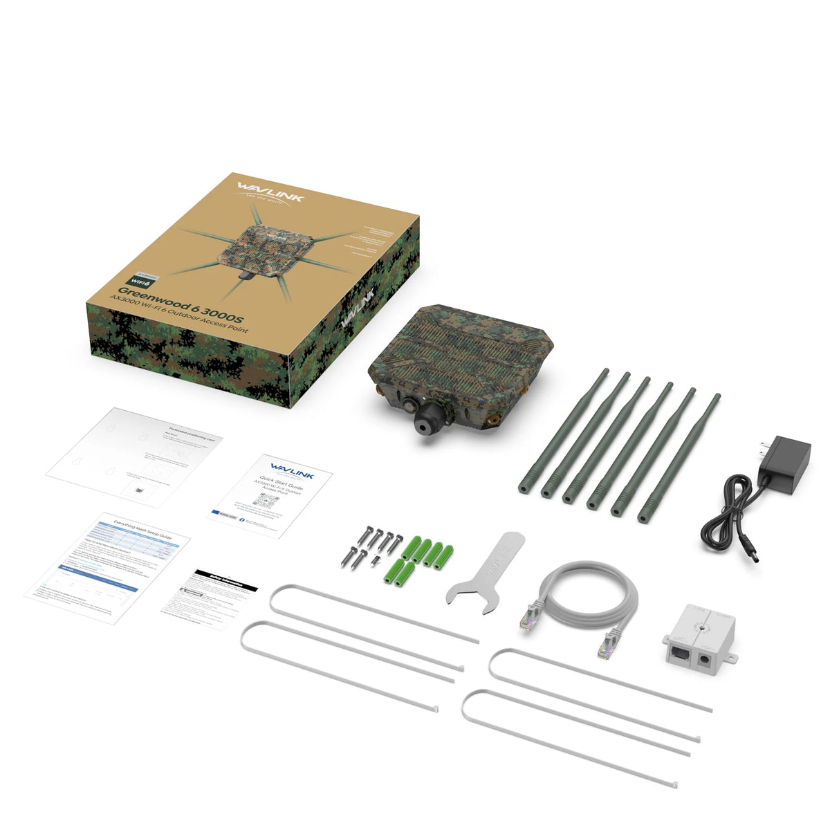WAVLINK WiFi6 AX3000 Outdoor Access Point Router Dual Band 2.4G+5G High Power Outdoor WiFi Extender 6x7dBi High-gain Antennas