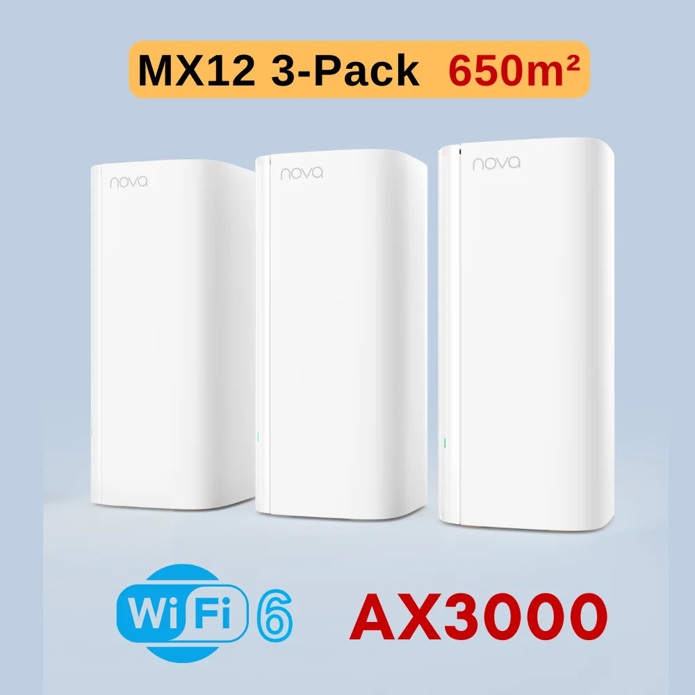 Tenda AX3000 WiFi6 Mesh System EX/MX12 Wireless Router Wi-Fi6 Mesh WiFi Router up to 7000 sq.ft. Wifi Range Extender WIFI 6 Mesh