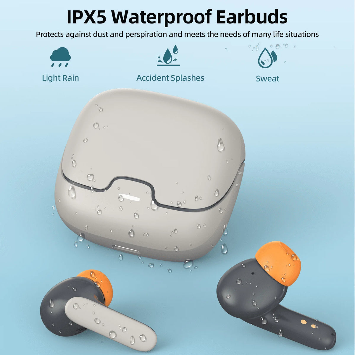 Bluetooth 5.4 TWS Wireless Earbuds, 100H Total Playtime, ENC Dual Microphone Noise Cancelling Earphones, Ultra Low Latency Gaming Headphones Fast Charging In Ear Bluetooth Earphones