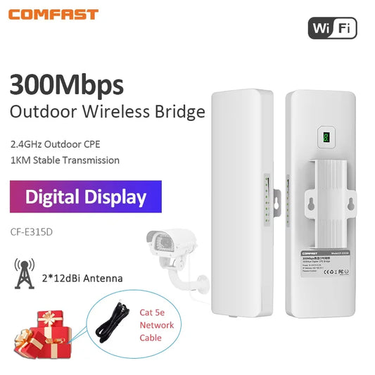 Comfast Outdoor Access Point 900Mbps Long Range Extender CPE 5GHz Wireless Bridge Transmission 5-11KM AP WISP IP65 Waterproof