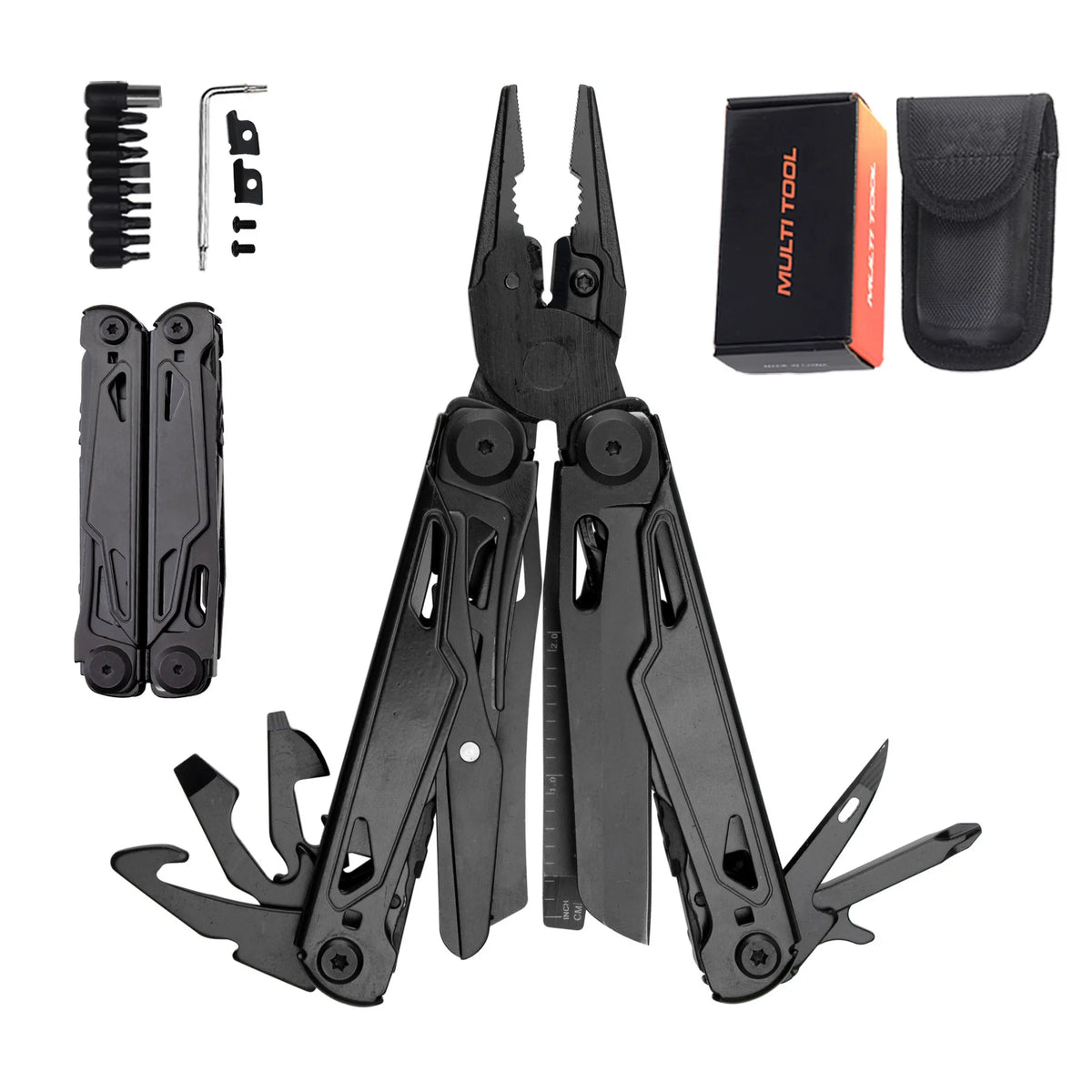 17 In 1 Mini Folding EDC Multitool Screwdriver Pliers File Ruler Foldable Plier Multi Functional Tool Outdoor Hand Tool Set