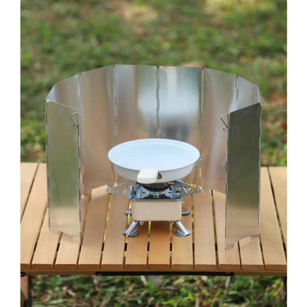 1PCS Outdoor card stove, windproof board, gas stove, stove, folding windproof board, camping equipment, supplies