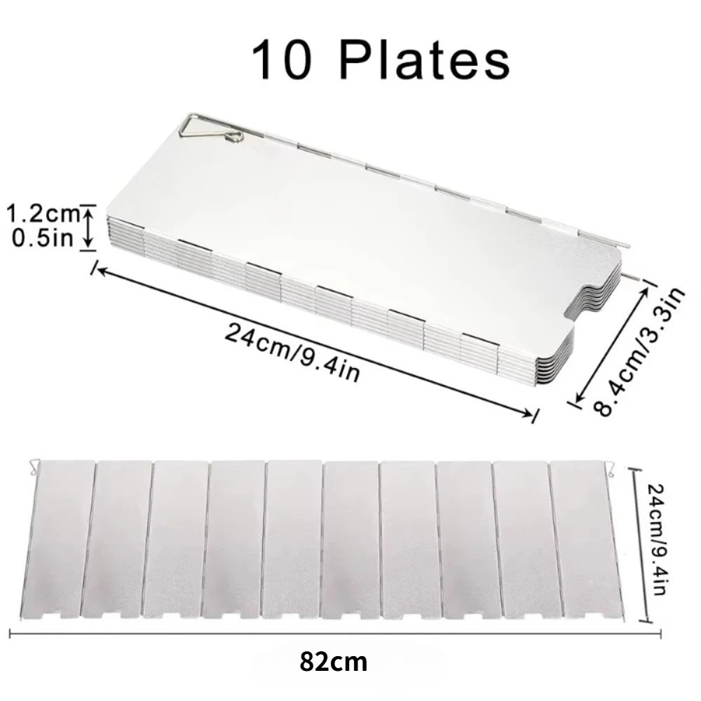 1PCS Outdoor card stove, windproof board, gas stove, stove, folding windproof board, camping equipment, supplies