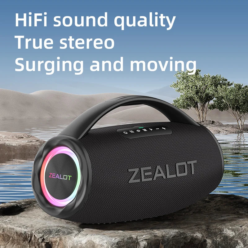 Zealot-S97 Mic Bluetooth Speaker with Wireless Microphone, Portable Loud Party Bluetooth Speaker Full Range Drivers/Deep Bass