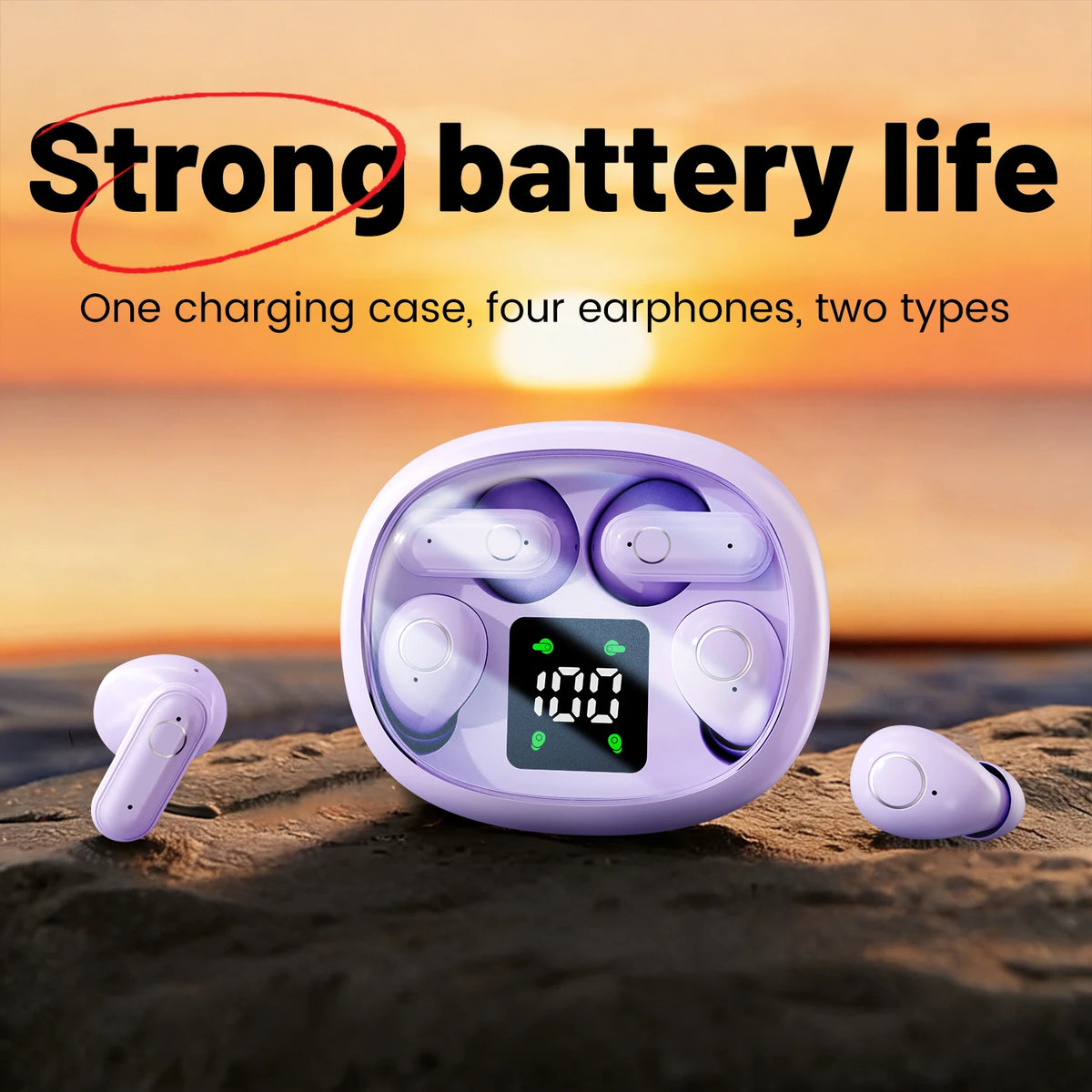 INSONIXN 2in1 Wireless Bluetooth Earbuds, Mini Invisible Sleep Earphones, Sports Noise Cancelling Ear buds Comfortable To Wear, Low Bass Sound Effect HIFI Music, For Leisure, Office, And Classroom, Long Battery Life, Suitable
