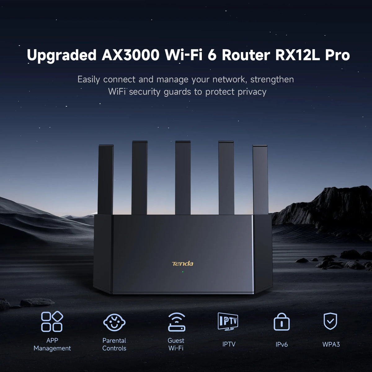 Dual Access Router Tenda RX12L Pro AX3000 WiFi 6 Router Dual Band Gigabit Wireless Router ...