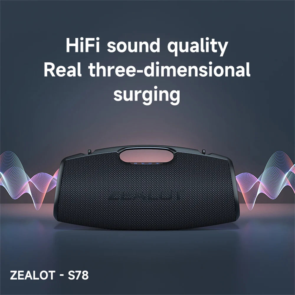 Zealot-S78 120W Bluetooth Speaker Output Power Bluetooth Speaker with Excellent Bass Performance HiFi Speaker