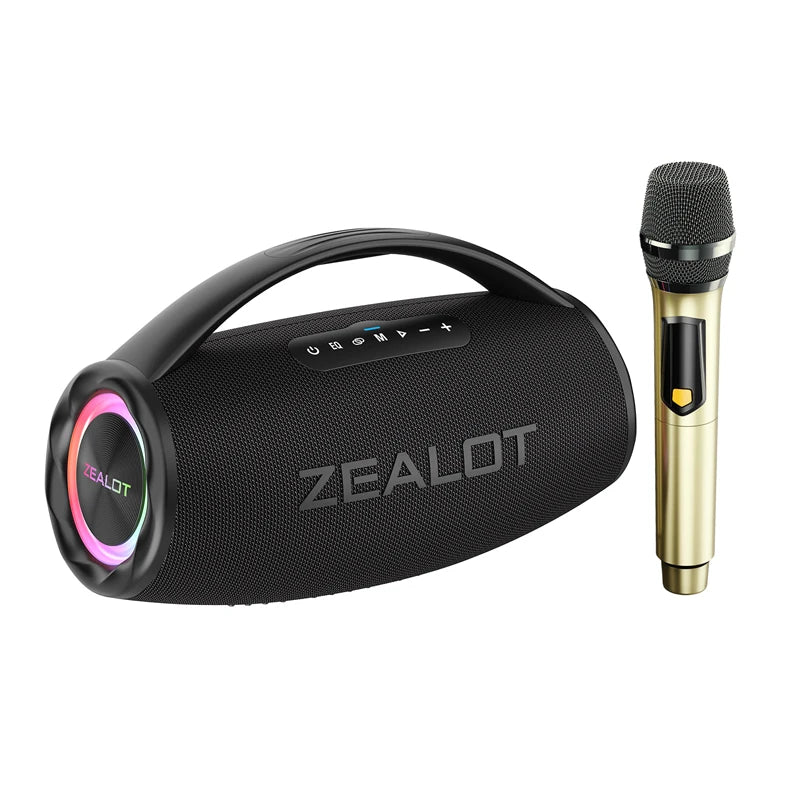 Zealot-S97 Mic Bluetooth Speaker with Wireless Microphone, Portable Loud Party Bluetooth Speaker Full Range Drivers/Deep Bass