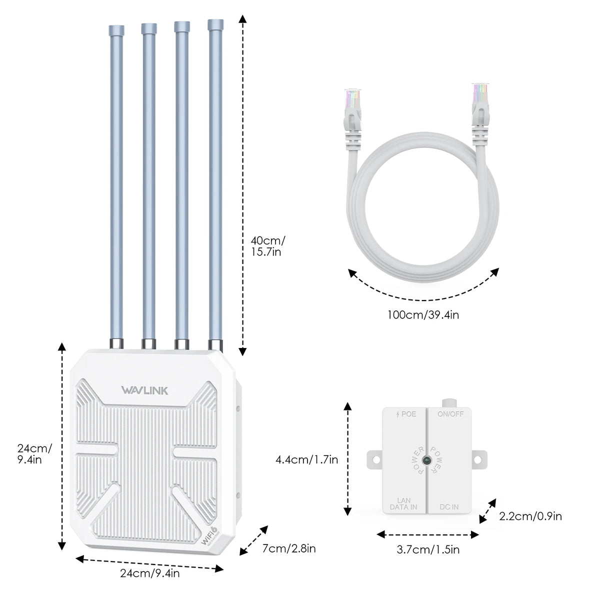 WAVLINK AX3000 Outdoor Wifi Router IP67 Weatherproof WIFI 6 Long Range Signal Extender 2.4G 5G Dual Dand Wireless Wifi Repeater