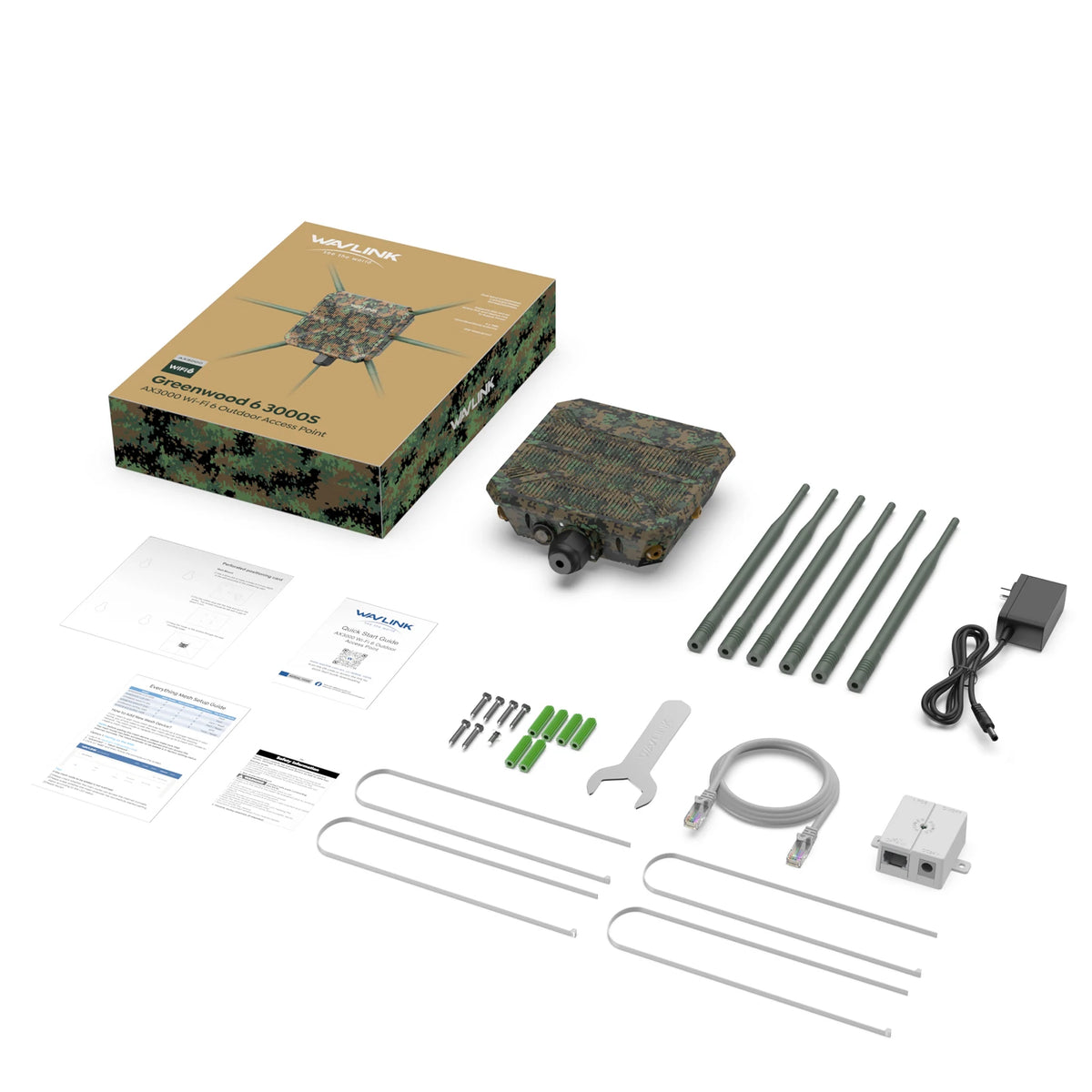 WAVLINK WiFi6 AX3000 Outdoor Access Point Router Dual Band 2.4G+5G High Power Outdoor WiFi Extender 6x7dBi High-gain Antennas