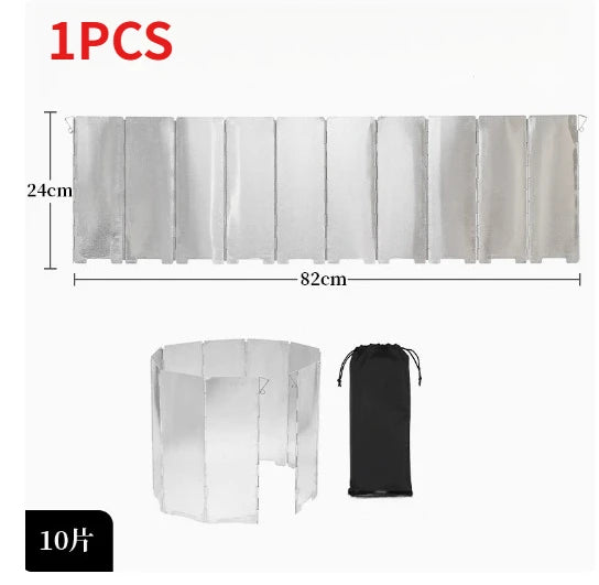 1PCS Outdoor card stove, windproof board, gas stove, stove, folding windproof board, camping equipment, supplies