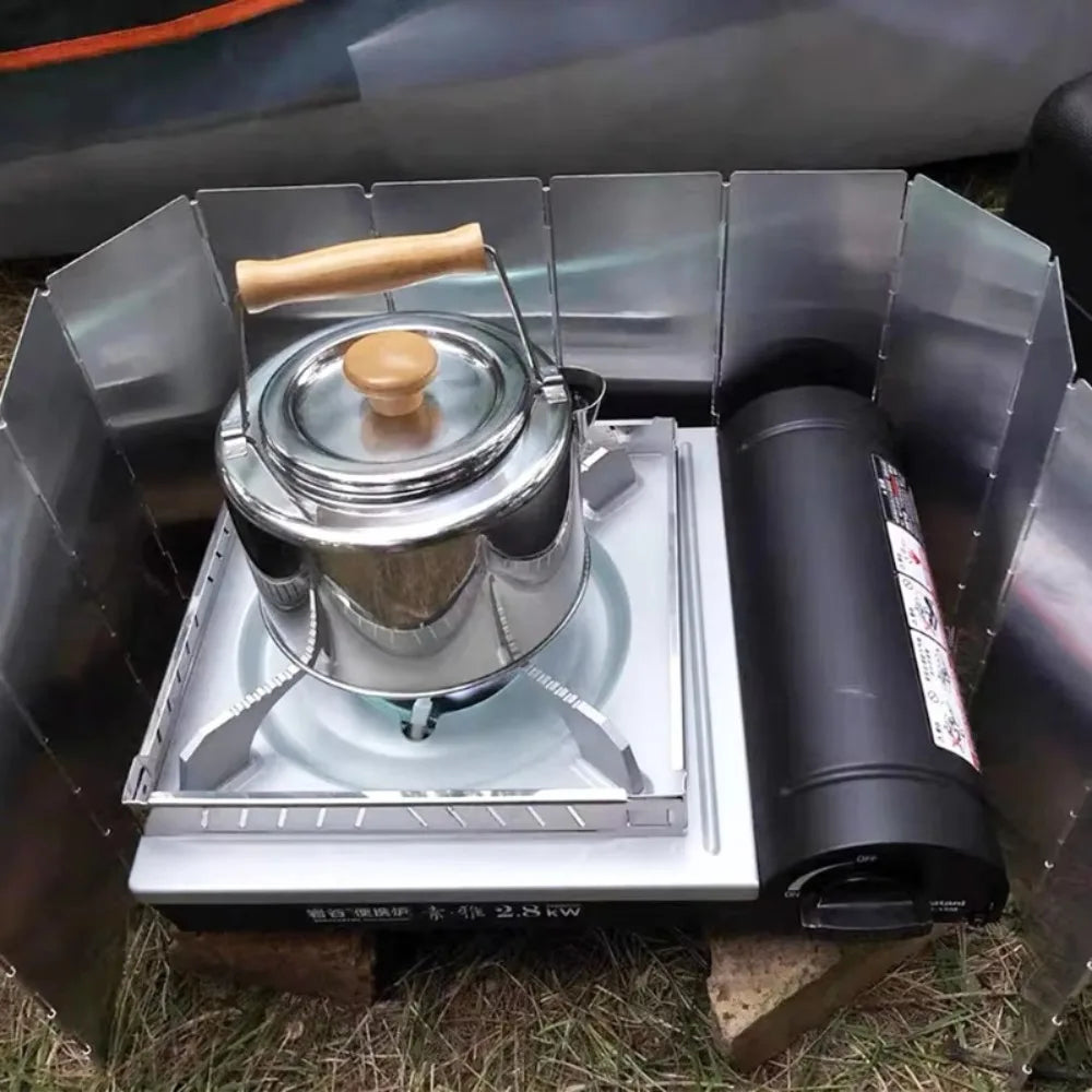 1PCS Outdoor card stove, windproof board, gas stove, stove, folding windproof board, camping equipment, supplies